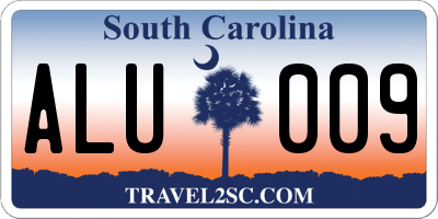 SC license plate ALU009