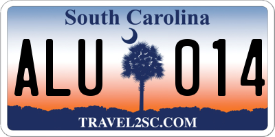 SC license plate ALU014