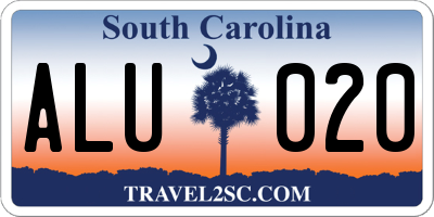 SC license plate ALU020