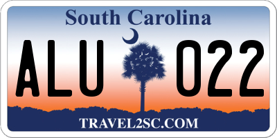 SC license plate ALU022