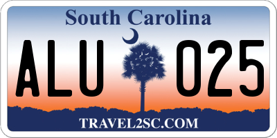 SC license plate ALU025