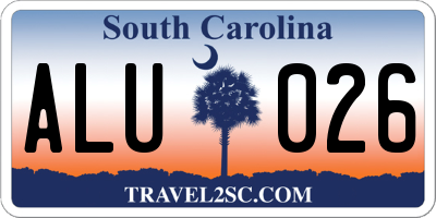 SC license plate ALU026