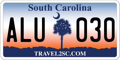 SC license plate ALU030