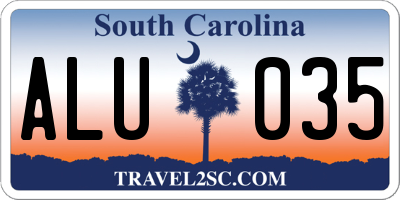 SC license plate ALU035