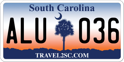 SC license plate ALU036
