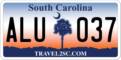 SC license plate ALU037