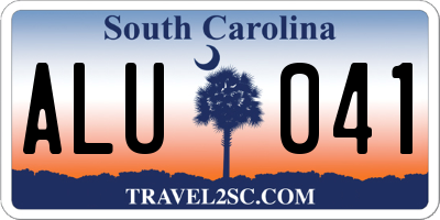SC license plate ALU041