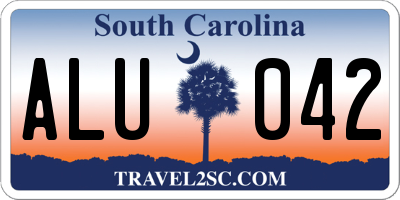 SC license plate ALU042