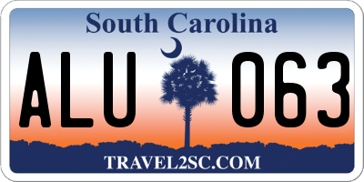 SC license plate ALU063