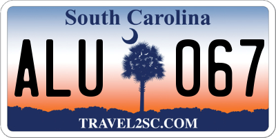 SC license plate ALU067