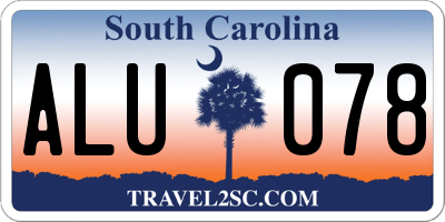 SC license plate ALU078