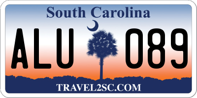 SC license plate ALU089