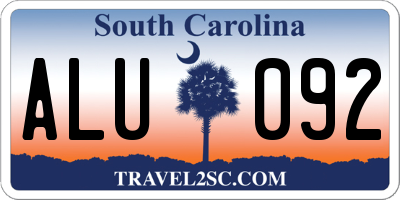 SC license plate ALU092