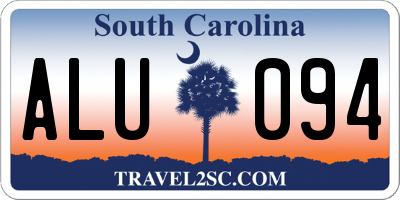 SC license plate ALU094
