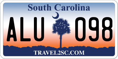 SC license plate ALU098