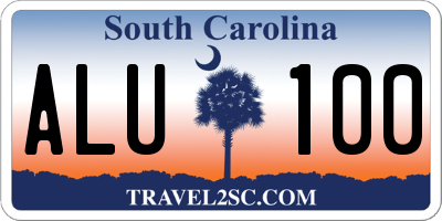 SC license plate ALU100