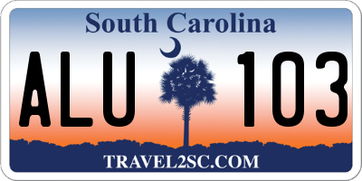 SC license plate ALU103