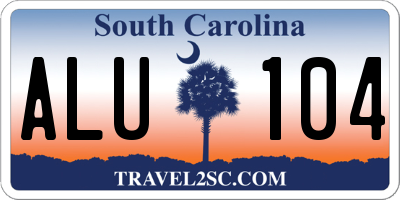 SC license plate ALU104