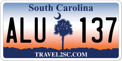 SC license plate ALU137