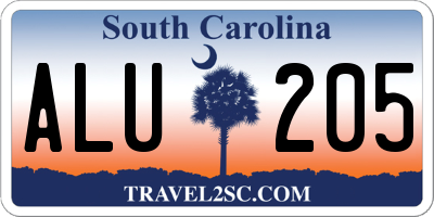 SC license plate ALU205