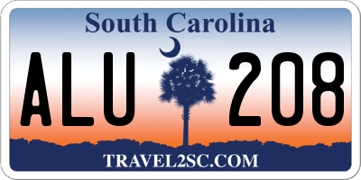SC license plate ALU208
