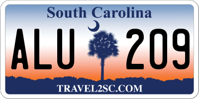 SC license plate ALU209