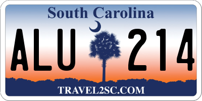 SC license plate ALU214