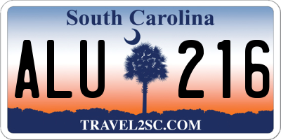 SC license plate ALU216