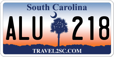 SC license plate ALU218