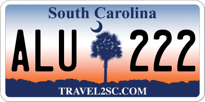 SC license plate ALU222