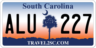 SC license plate ALU227