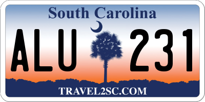 SC license plate ALU231