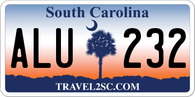 SC license plate ALU232