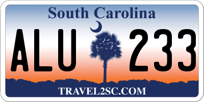 SC license plate ALU233