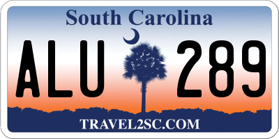 SC license plate ALU289