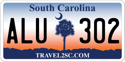 SC license plate ALU302