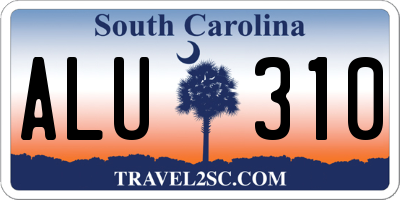 SC license plate ALU310