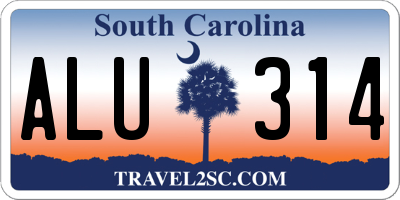 SC license plate ALU314