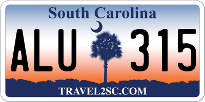 SC license plate ALU315