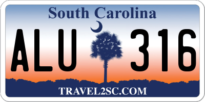 SC license plate ALU316