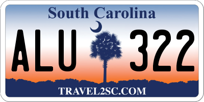 SC license plate ALU322