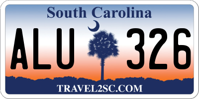 SC license plate ALU326