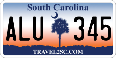SC license plate ALU345