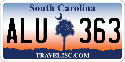 SC license plate ALU363