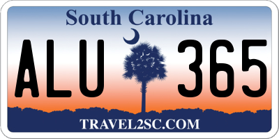 SC license plate ALU365