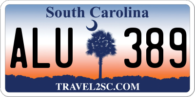 SC license plate ALU389