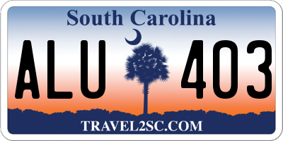 SC license plate ALU403