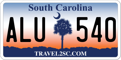 SC license plate ALU540