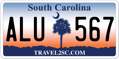 SC license plate ALU567