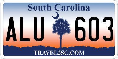 SC license plate ALU603